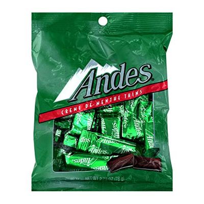 Andes (1) Bag Creme De Menthe Thins - Individually Wrapped Mint &amp; Dark Chocolate Candy Pieces - Peanut Free &amp; Gluten Free - Net Wt. 2.75 oz