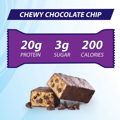 Pure Protein Bars, High Protein, Nutritious Snacks to Support Energy, Low Sugar, Gluten Free, Chewy Chocolate Chip, 1.76oz 6 Count (Pack of 2)