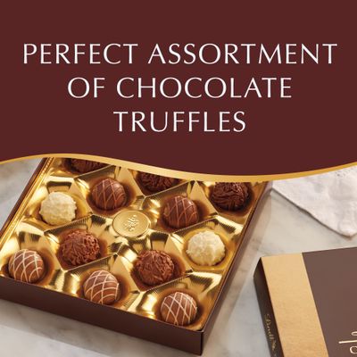 Lindt Gourmet Chocolate Candy Truffles Gift Box, Assorted Chocolate Candy Truffles, 6.8 oz.