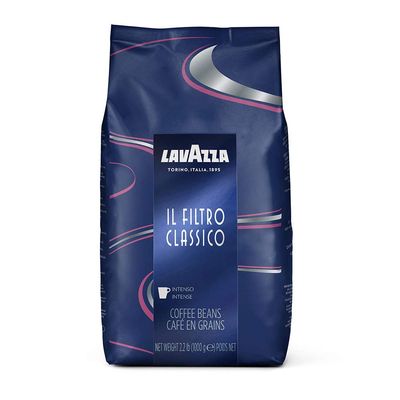 Lavazza Il Filtro Classico Dark Roast Whole Bean Coffee 2.2LB Bag ,Authentic Italian, Blended and roasted in Italy, Dark Chocolate and hazelnut aromatic notes