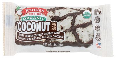 Jennies Raw Organic Coconut Bar Cacao Pow Cacao Nibs and Chocolate, Gluten Free, Non-GMO, Peanut Free, 1.5 Ounce (Pack of 12)