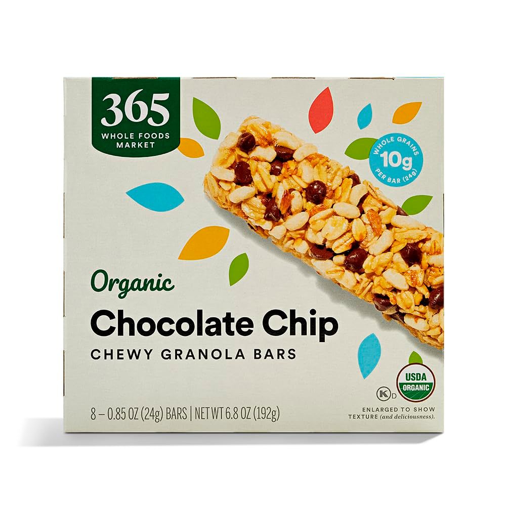 365 by Whole Foods Market, Bar Granola Chocolate Chip Organic 8 Count, 6.8 Ounce