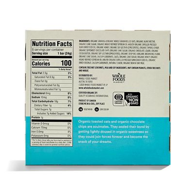 365 by Whole Foods Market, Bar Granola Chocolate Chip Organic 8 Count, 6.8 Ounce