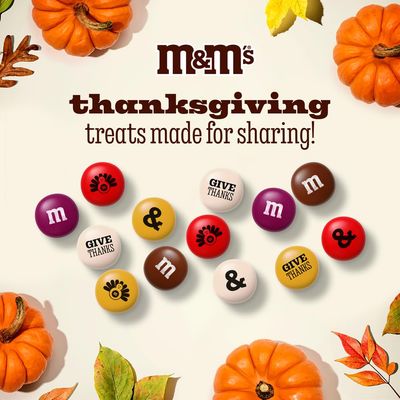 Thanksgiving M&amp;MS Chocolate Candies, 2lbs for Family Gatherings, Party Favors, Party Dcor or Candy Bowls