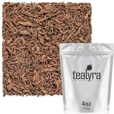Tealyra - Pure Cocoa Puerh - Aged Loose Leaf - Chocolate Tea Blend - Decadent - All Natural - Caffeine Level High - Aged Black Tea Pu-Erh - 112g (4-ounce)