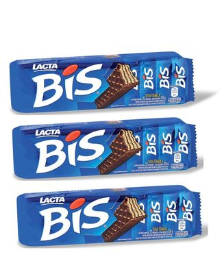 BIS Lacta - Chocolate Wafer - 4.94 Oz (PACK OF 3), Chocolate ao Leite - 140g