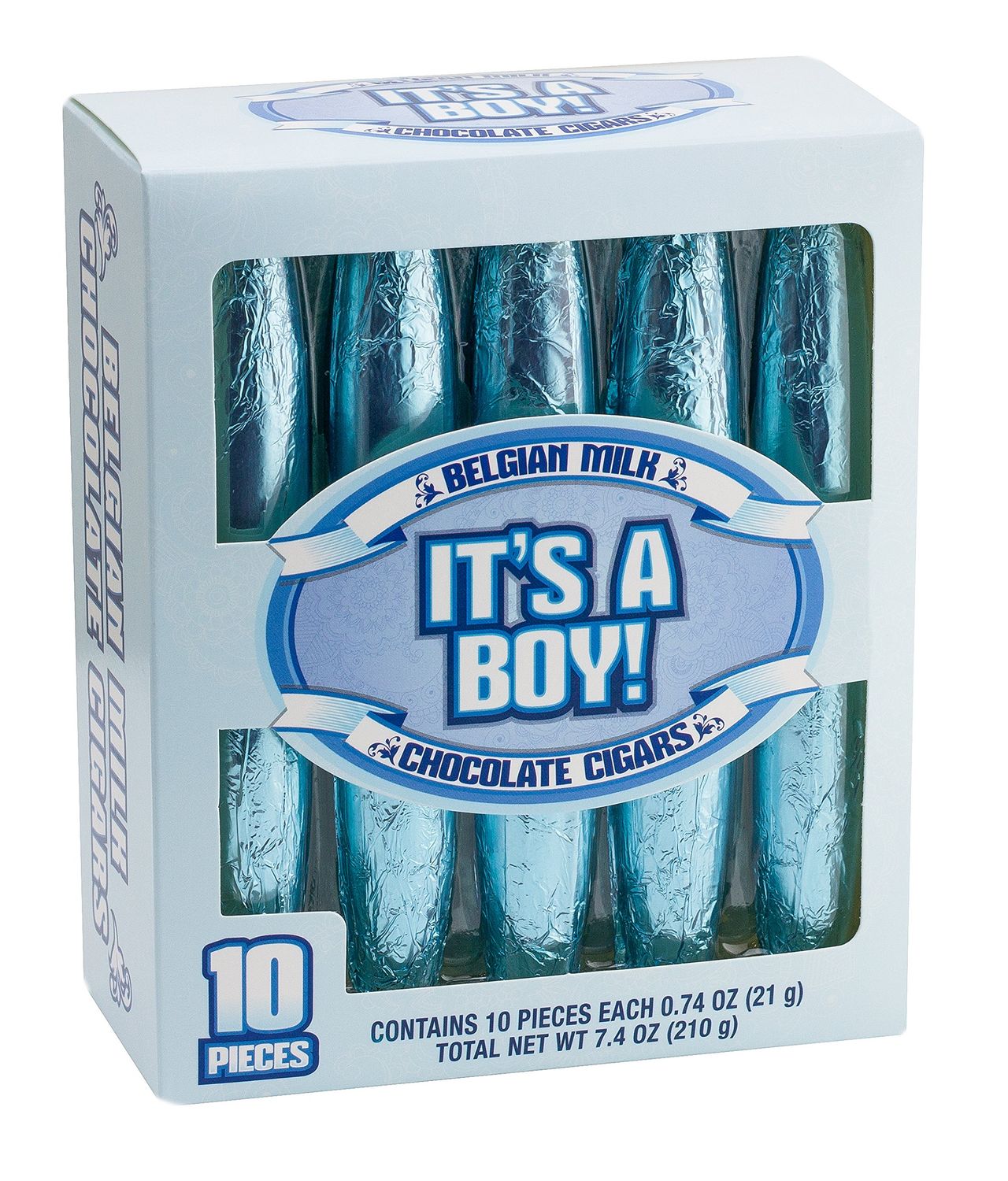 It&#39;s A Boy Chocolate Cigars 10 Count Box Belgian Milk Chocolate Cigars