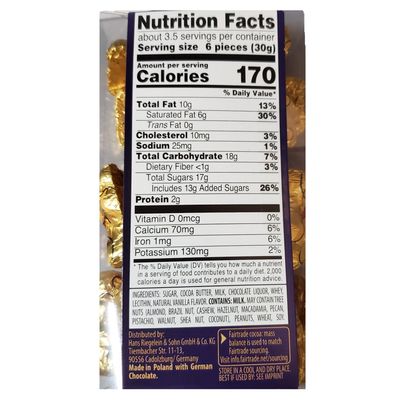 Riegelein Mini Solid Gold Bears 33% Milk Chocolate Holiday Stocking Stuffer 3.5 oz
