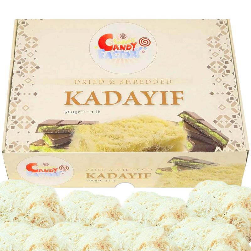 Premium 500gr Dried &amp; Shredded Kadayif (Kataifi) Fillo Dough, Kurutulmus Kadayif Pastry Dough, Phyllo Dough for Dubai Chocolate, 500 gr (1.1lb)