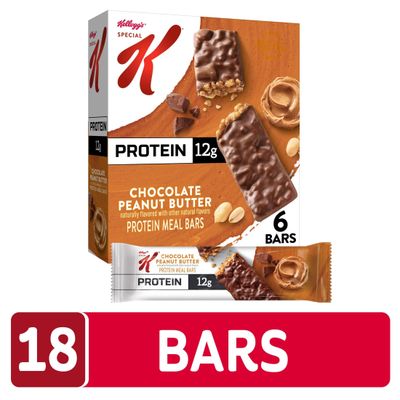Special K Bar Protein Meal Bars, 12g Protein, Meal Replacement, Chocolate Peanut Butter (3 Boxes)