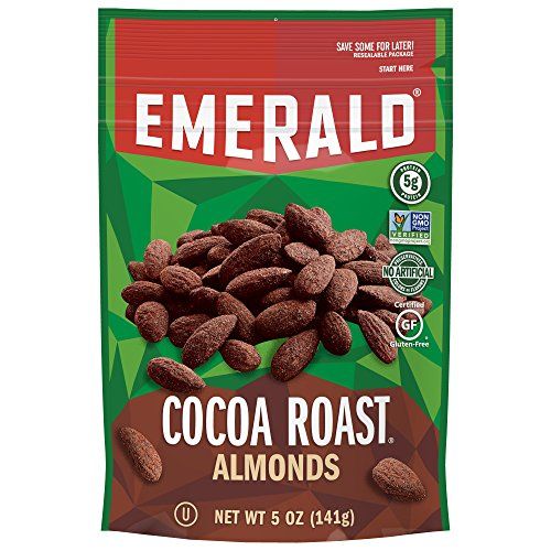 Emerald Nuts Cocoa Roast Almonds (1-Pack), 5 Oz Resealable Bag, Kosher Certified, Non-GMO, Contains No Artificial Preservatives, Flavors or Synthetic Colors