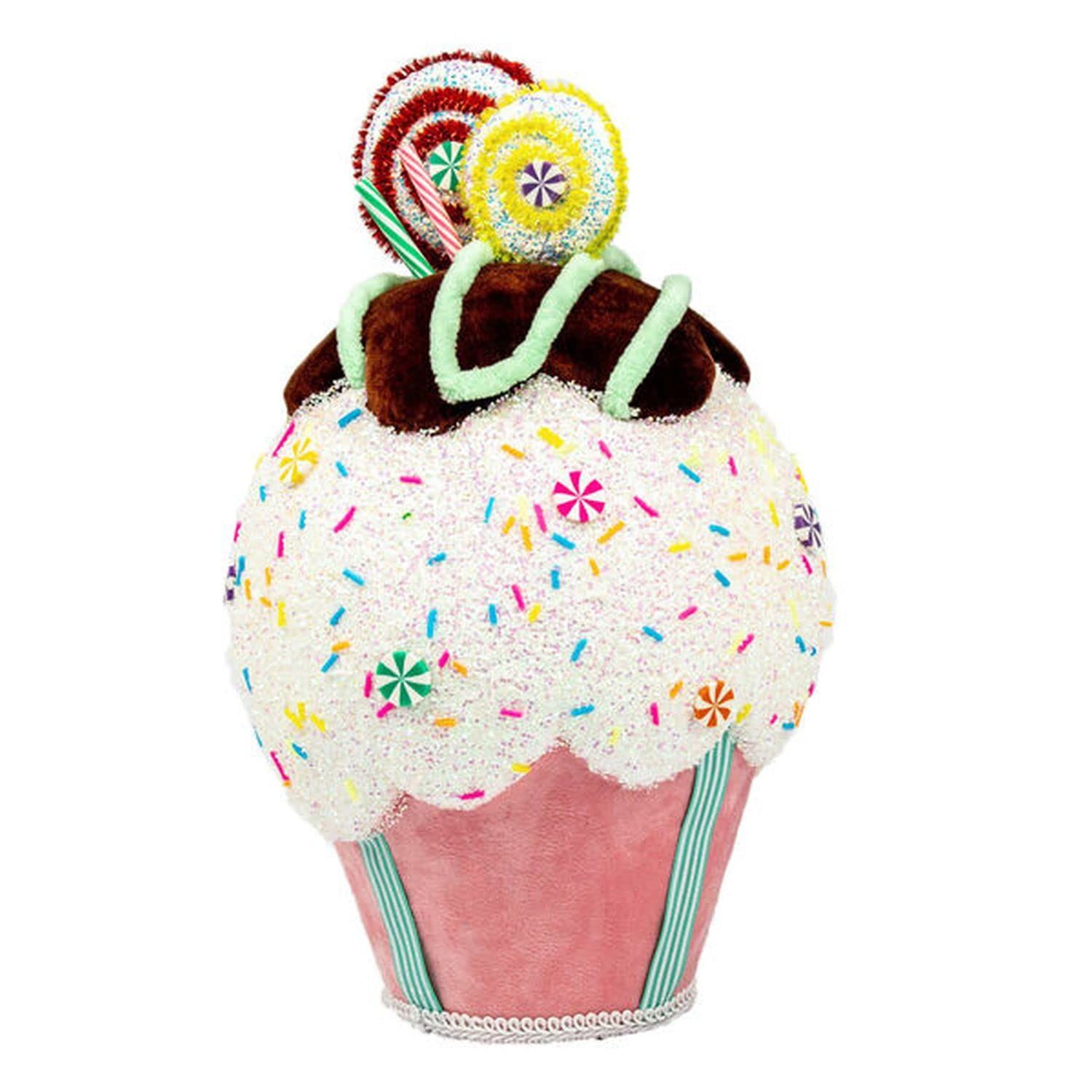 December Diamonds Candy Land 12 Pink Cupcake with Chocolate Figurine