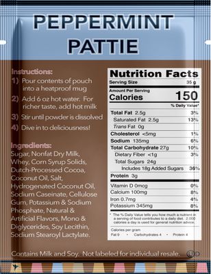 Double Donut Peppermint Hot Chocolate, Peppermint Pattie Flavored Hot Chocolate Packets, Hot Peppermint Cocoa Mix, 18 Count