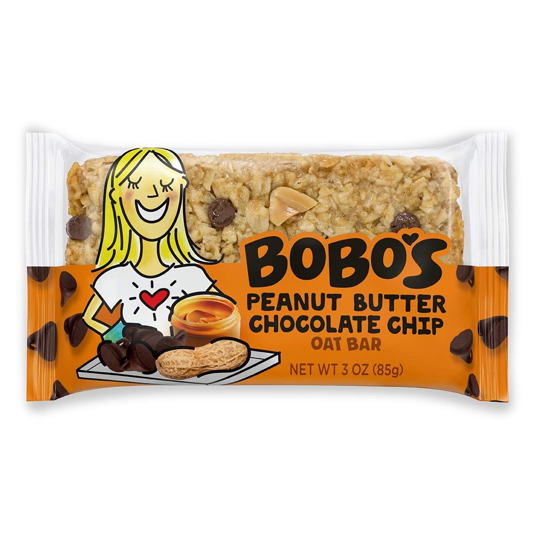 Bobo&#39;s Oat Bars, Gluten Free Bars, Chocolate Chip, Pack of 12 (Peanut Butter Chocolate Chip)