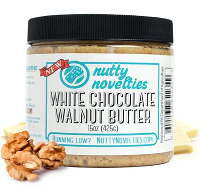 Nutty Novelties White Chocolate Walnut Butter - High Protein, Sweet Walnut Butter - All-Natural, Light Walnut Butter Free of Cholesterol &amp; Preservatives - Pure Walnut Butter - 15 Ounces