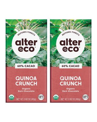Alter Eco | Dark Chocolate Bars | Pure Dark Cocoa, Fair Trade, Organic, Non-GMO, Gluten Free (2-Pack Dark Quinoa Crunch)