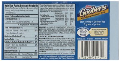 Nestle Goobers On The Go Concession Box, 3.5-Ounce Boxes (Pack of 18)