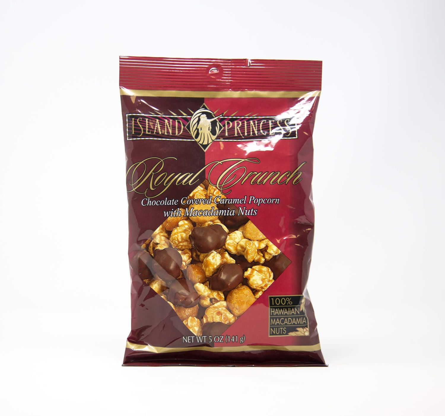 Royal Crunch Chocolate Covered Caramel Popcorn with Macadamia Nuts - 5OZ (141g) (1 pack)