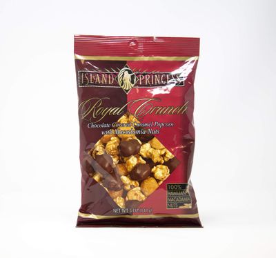 Royal Crunch Chocolate Covered Caramel Popcorn with Macadamia Nuts - 5OZ (141g) (1 pack)