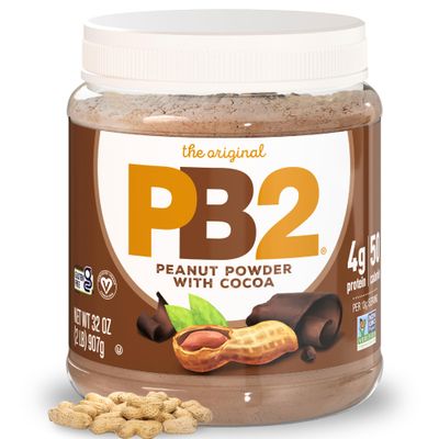 PB2 Powdered Chocolate Peanut Butter with Cocoa - 4g of Protein, 90% Less Fat, Certified Gluten Free, Only 50 Calories per Serving for Shakes, Smoothies, Low-Carb, Keto Diets