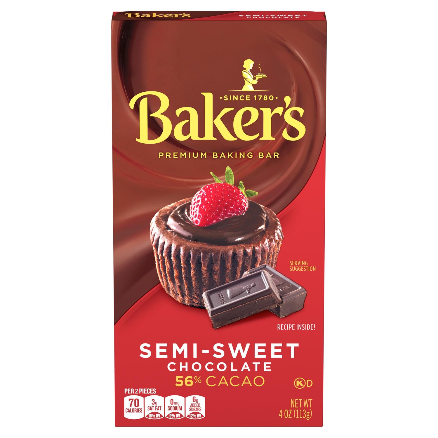 Baker's, Premium Semi Sweet Chocolate Baking Bar, 4 oz