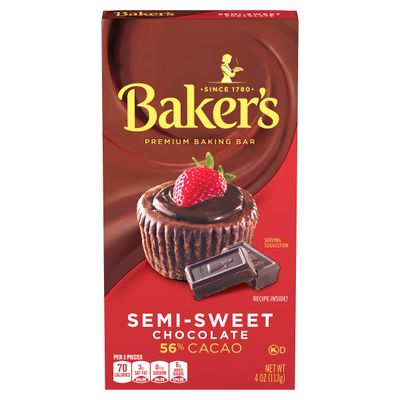 Baker's, Premium Semi Sweet Chocolate Baking Bar, 4 oz