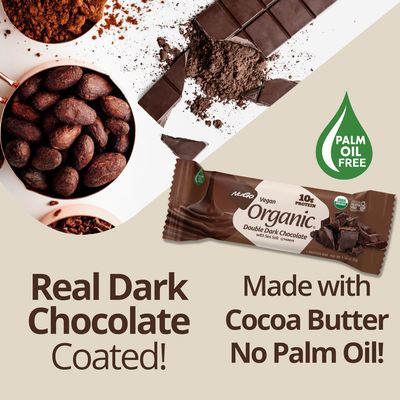 Nugo Organic Double Dark Chocolate, 10g Vegan Protein, Gluten Free, 24 count