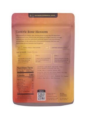 Enhanced Organic Ceremonial Cacao - 100% Chocolate (8oz, Tantric Rose Blossom)