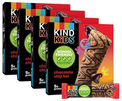 KIND Kids Snacks, Chocolate Chip Bar, Tree Nut Free, Peanut Free, Gluten Free, Whole Grains and Oats, 5g Protein, 40 Count