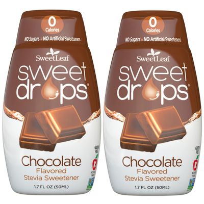 SweetLeaf Sweet Drops Chocolate Liquid Stevia Sweetener - Chocolate Stevia Drops, Zero Calories, Zero Sugar, Non-GMO, Gluten-Free, Keto Friendly, Chocolate Flavor Stevia - 1.7 Fl Oz, Pack of 2