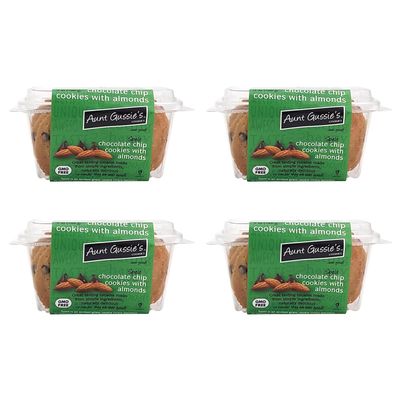 Aunt Gussie&#39;s - Spelt Sugar Free Chocolate Chip Cookies with Almonds - 4 Pack