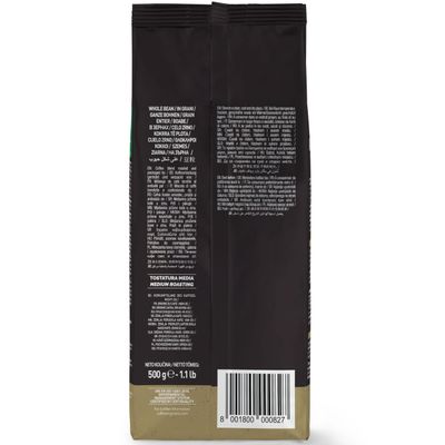 Caffe Vergnano 1882 Antica Bottega Whole Bean Arabica Medium Roast Espresso, 1.1 lbs Bag - Italian Coffee Beans with notes of Chocolate, Nuts & Caramel, Intensity 5/10-500g Bag