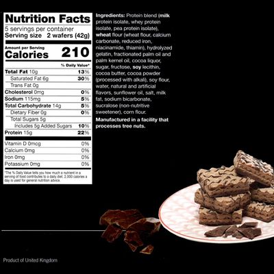 ProtiWise High Protein Wafers | Chocolate | 15g Protein Per Serving, Low Carb, Low Sugar, High Fiber Snack | Gluten-Free, Keto-Friendly Diet for Hunger Control & Weight Loss | 5/Box