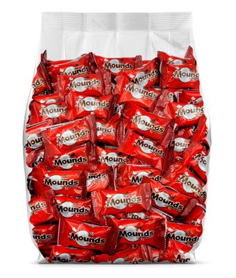 Mounds Snack Size Candy Bars - 3lb Bulk Mounds Dark Chocolate and Coconut Candy Bars - 90 Individually Wrapped Mounds Candy Bars - Mounds Bulk Chocolate Candy - 3 Pound Bulk Candy Pack