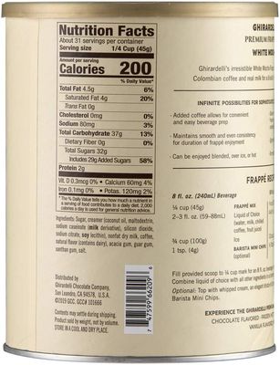 Ghirardelli Mix, White Mocha Frappe, 49.92 oz,(Pack of 1)