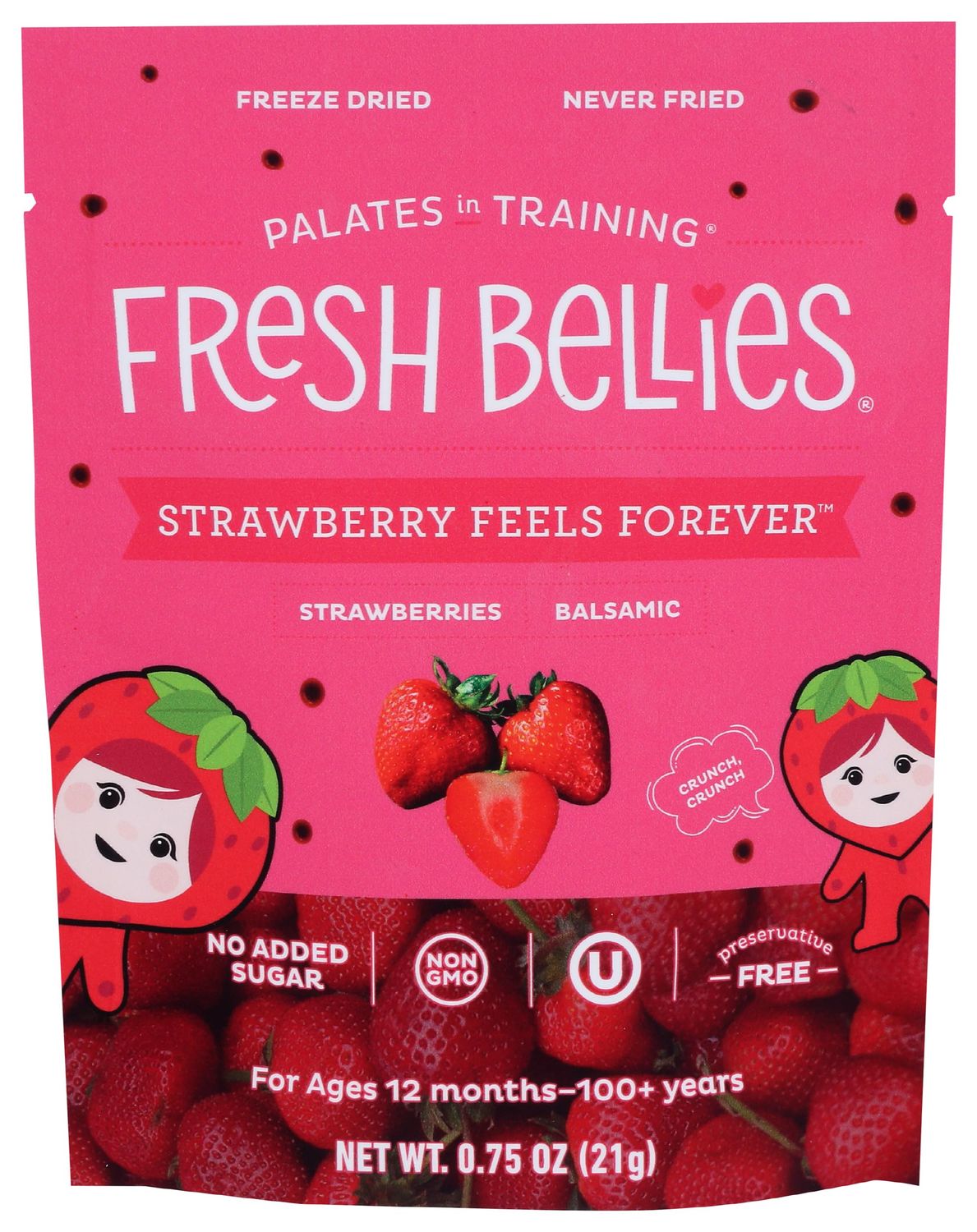 FRESH BELLIES Strawberry Feels Forever Strawberries and Balsamic Snack, 0.75 OZ