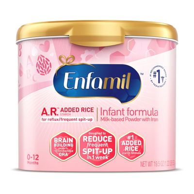 Enfamil A.R. Infant Formula, Clinically Proven to Reduce Reflux  Spit-Up in 1 Week, with Iron, DHA for Brain Development, Probiotics to Support Digestive  Immune Health, Powder Tub, 19.5 Oz