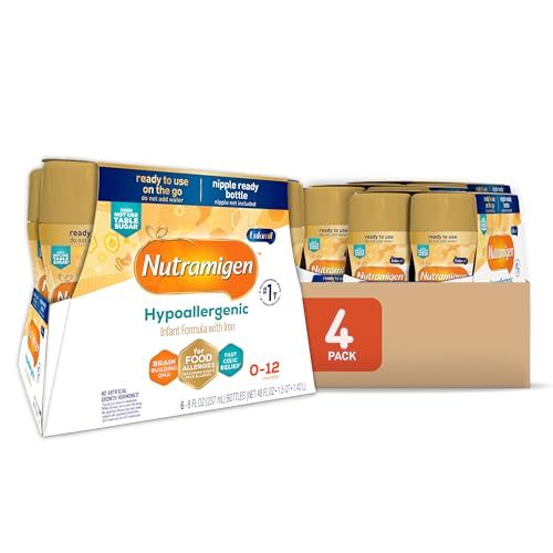 Enfamil Nutramigen Baby Formula, Hypoallergenic and Lactose Free Formula with Enflora LGG, Fast Relief from Severe Crying and Colic, Ready to Use Bottle, 8 Fl Oz (24 Count) (Pack of 4)