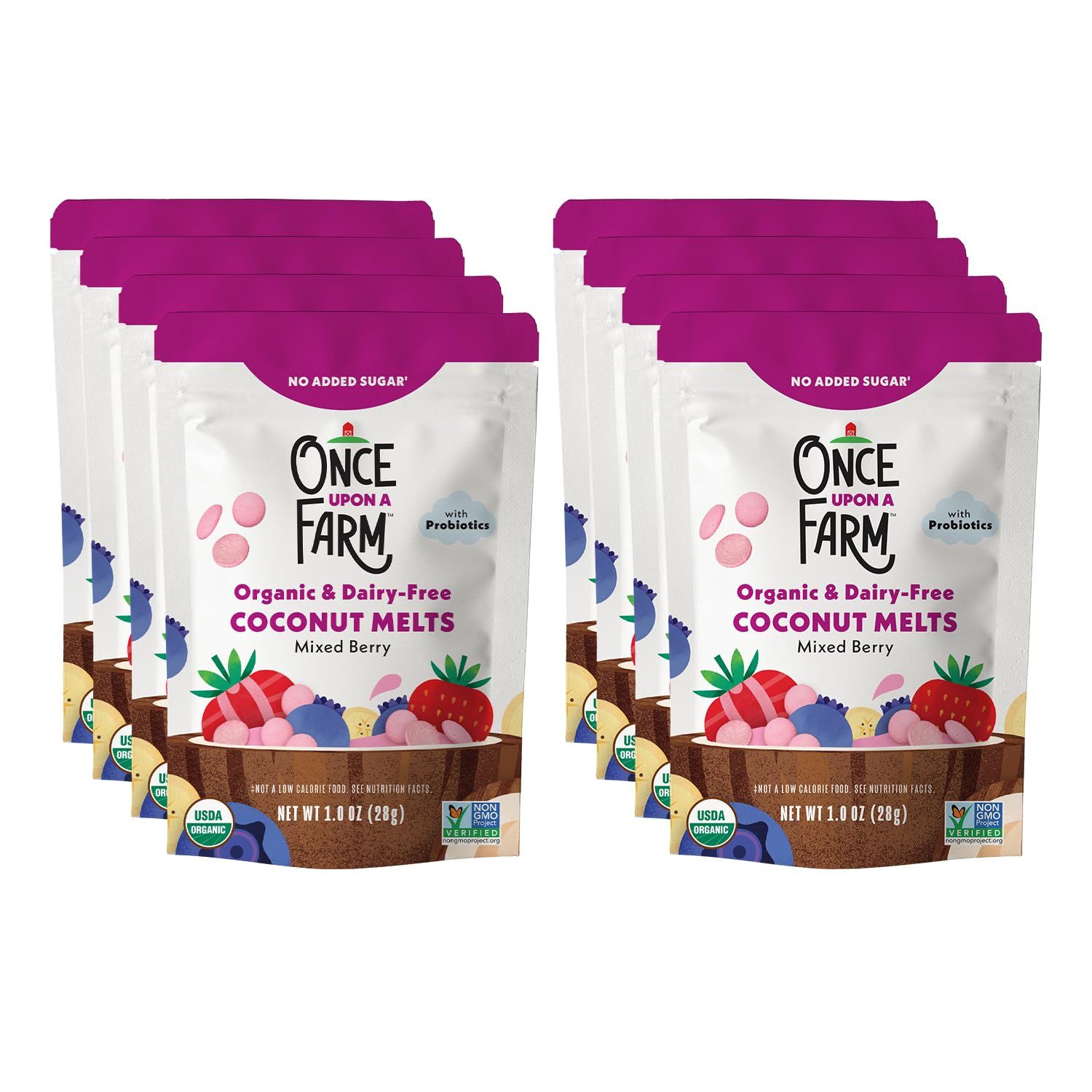 Once Upon a Farm Organic Coconut Melts, Mixed Berry, 8ct
