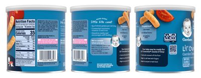 Gerber Lil Crunchies Variety Pack, 2 Garden Tomato, 2 Apple Sweet Potato, 2 Mild Cheddar, 1.48 OZ each (6 CT)