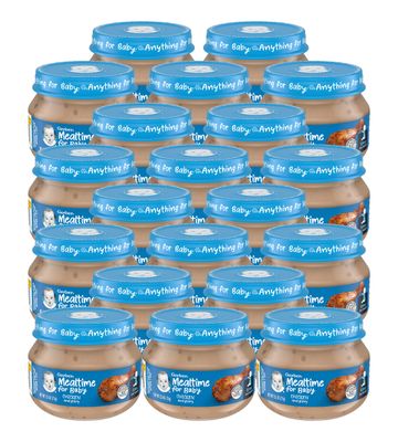 Gerber Mealtime for Baby 2nd Foods Baby Food Jar, Chicken  Gravy, Non-GMO Pureed Baby Food with Essential Nutrients, 2.5-Ounce Glass Jar (Pack of 20 Jars)