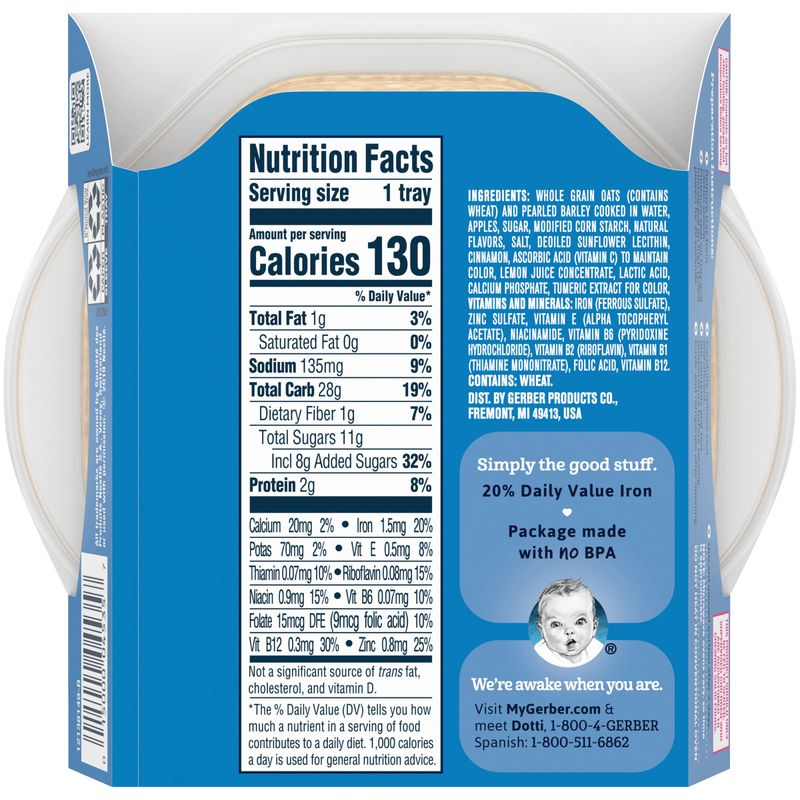 Gerber Breakfast Buddies Hot Cereal with Real Fruit Apple Cinnamon 4.5 Ounce