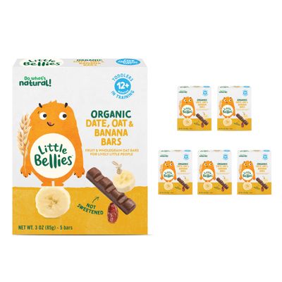 Little Bellies Organic Date, Oat  Banana Bars for Toddlers 12 Months, 3 oz (5 Bars) - Pack of 6