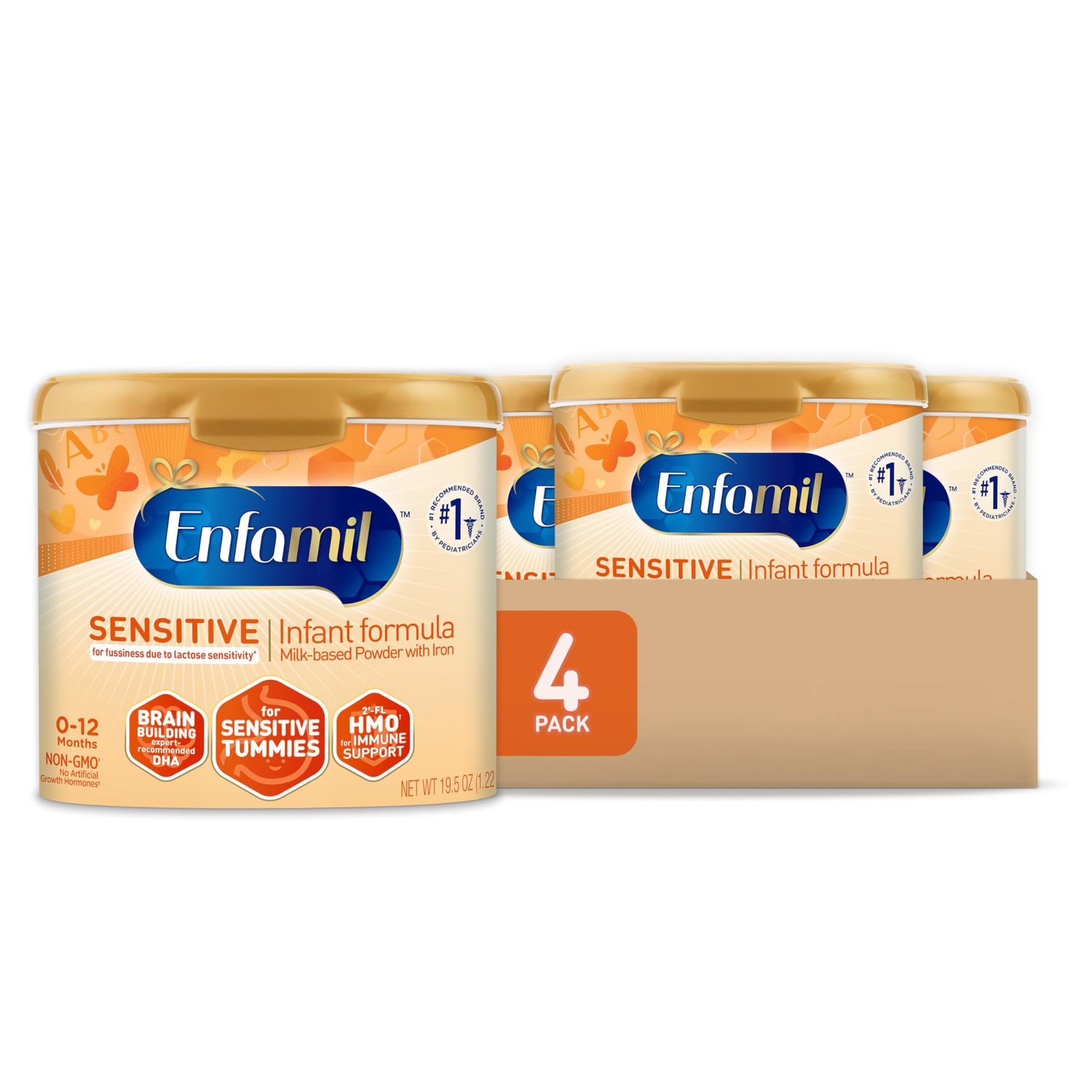 Enfamil Sensitive Baby Formula with DHA, Iron  Prebiotics to help support Brain  Immune Support. Lactose Sensitivity Infant Formula Inspired by Breast Milk, Non-GMO, Powder Can, 78 Oz