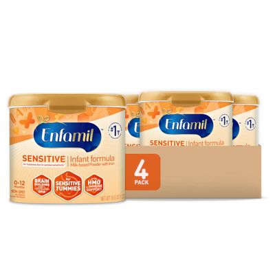Enfamil Sensitive Baby Formula with DHA, Iron  Prebiotics to help support Brain  Immune Support. Lactose Sensitivity Infant Formula Inspired by Breast Milk, Non-GMO, Powder Can, 78 Oz