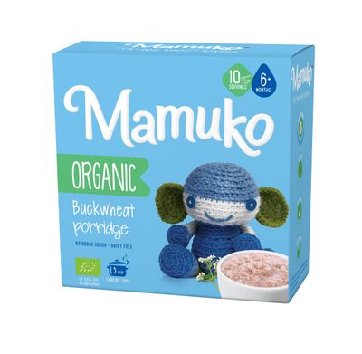 MAMUKO Baby Porridge - Buckwheat Porridge with GMO-Free  Gluten-Free - Organic Porridge for Healthy Growth  Development - Vegan Porridge Ideal for Babies 6-9 Months - (200g  10 Servings)