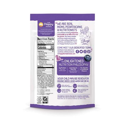 Happy Baby Organic Greek Yogis Freeze-Dried Greek Yogurt and Fruit Snacks, BlueberryPurple Carrot, 1 Ounce (Pack of 8)