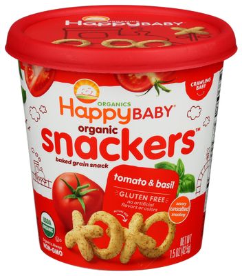 HAPPY BABY Organic Baked Tomato  Basil Snacker Cup, 1.5 OZ
