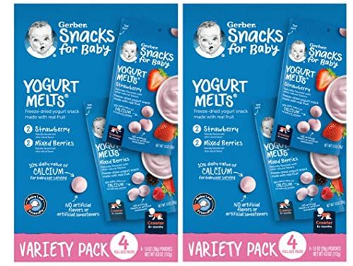 Gerber Yogurt Melts Freeze-Dried Yogurt Snacks, StrawberryMixed Berries, 1 oz. Pouch (Pack of 8)