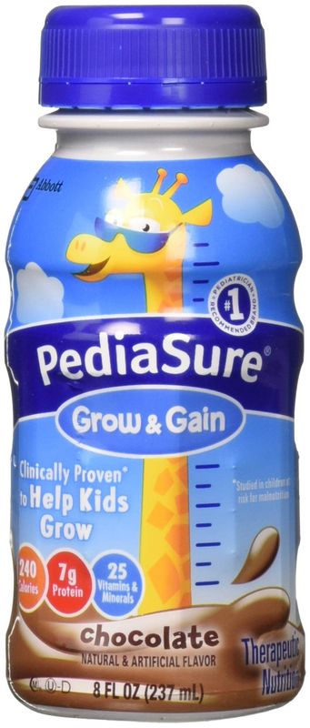 PediaSure Complete Balanced Nutrition Liquid, Chocolate Flavor, Model: 53587-8 OzBottle, 24 Ea